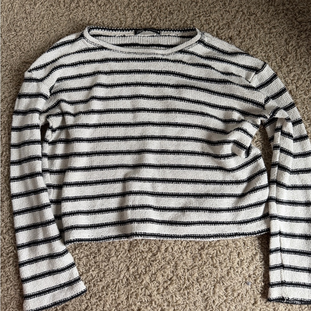 Zara Monochrome Striped Hoodie